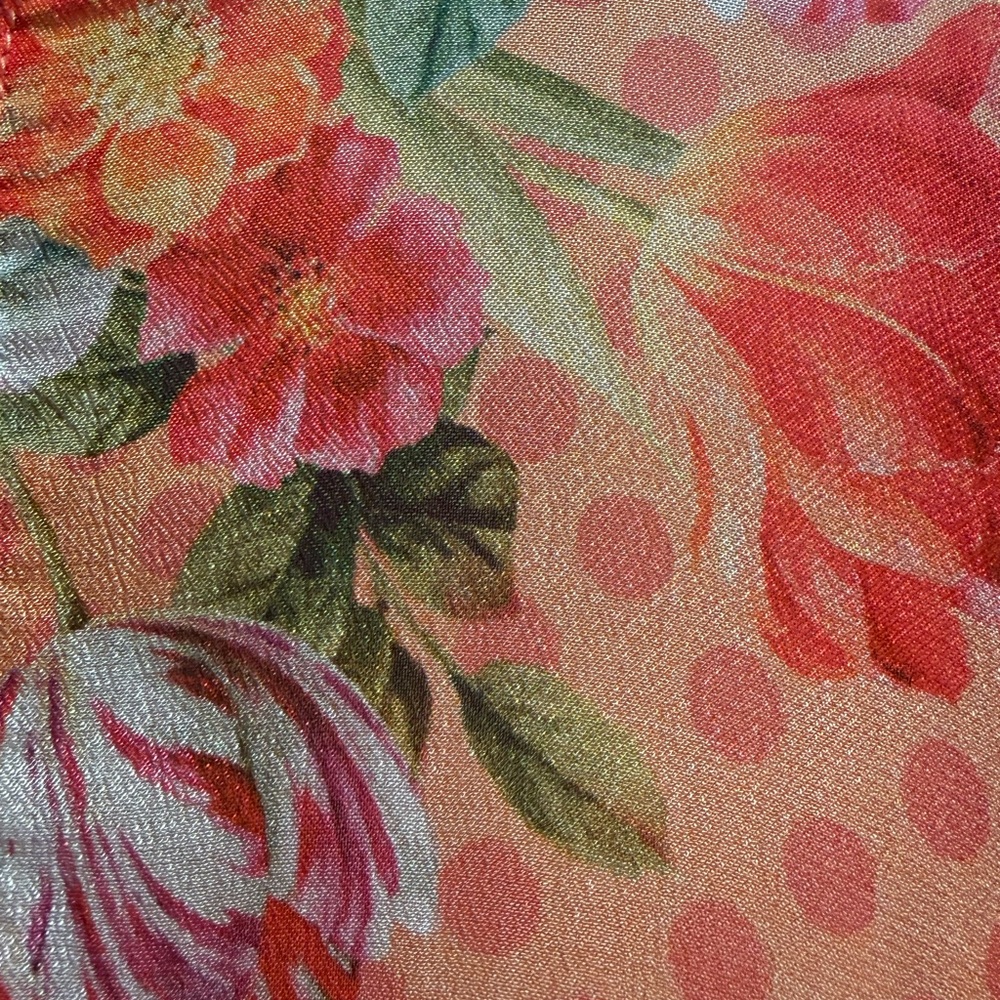 EUC BL^NK London Colorful Chevron Floral Peasant Long Sleeved Blouse Women’s XL - Picture 8 of 16